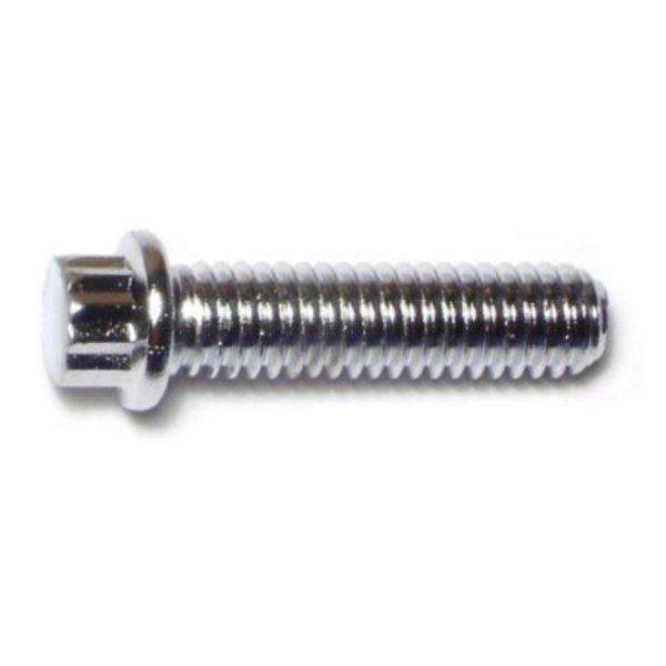 Midwest Fastener 5/16"-18 Flange Bolt, Chrome Plated Steel, 1-1/4 in L, 10 PK 75125